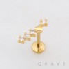 CZ ARCH CLIMBER HEART THREADLESS (PUSH IN) 316L SURGICAL STEEL LABRET SET
